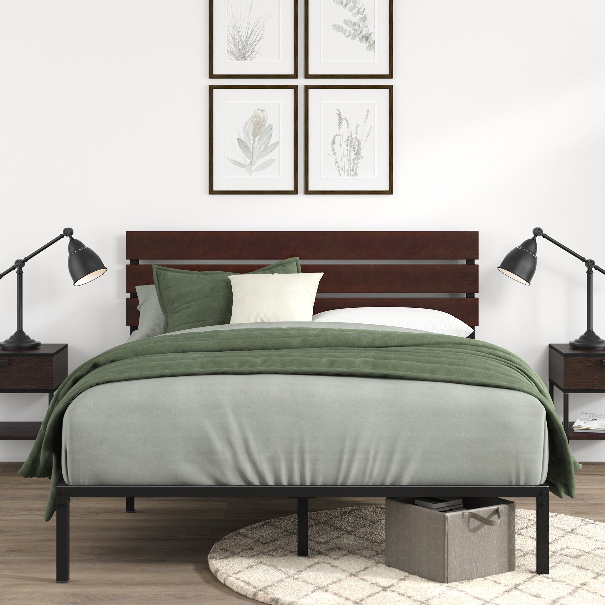 Cadre de lit en bambou et métal Figari